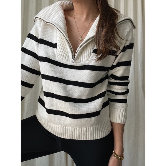 JANE STRIPED PULLOVER — In Off white - Picture 6 of 9